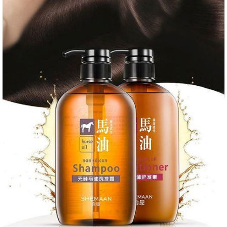 Combo Gội - Xả Mỡ Ngựa - Hokkaido Horse Oil Natural Hair Shampoo 